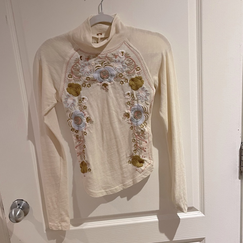 Free People Embroidered Top